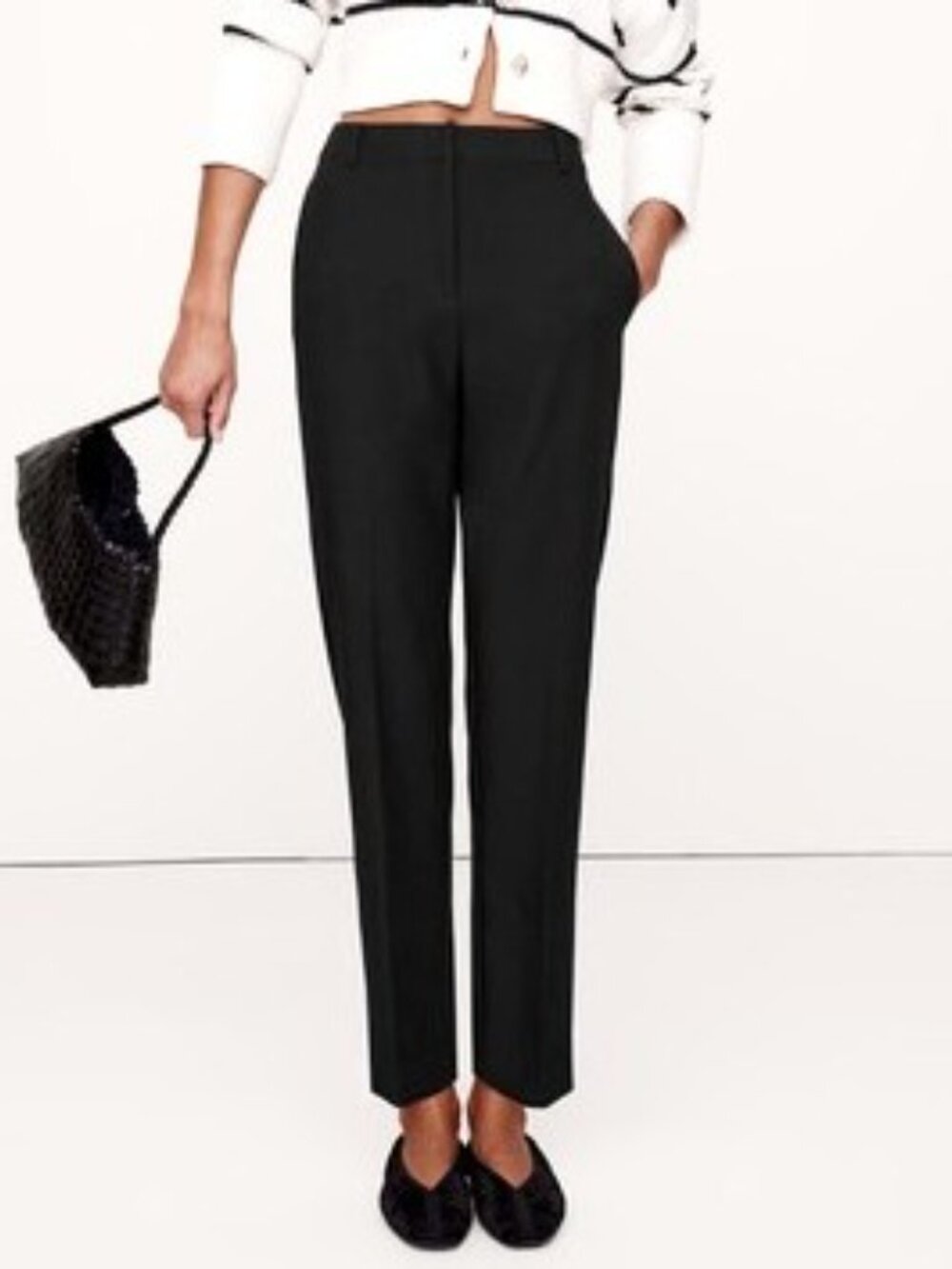 NWT Banana Republic Ultra High-Rise Slim Black Ankle Length Pants Size 31/12